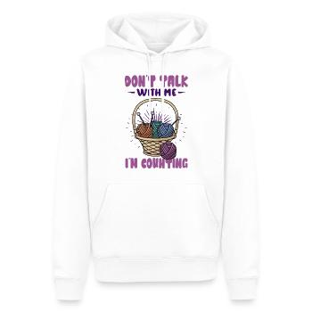 Don't talk with me I'm counting - Männer Premium Bio Hoodie - Weiß - Vorne - Nico (187cm)