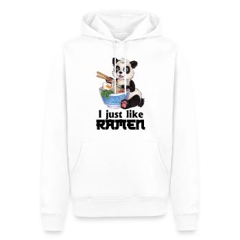 Niedlicher Großer Panda mit Ramen Nudeln Geschenk - Männer Premium Bio Hoodie - Weiß - Vorne - Nico (187cm)
