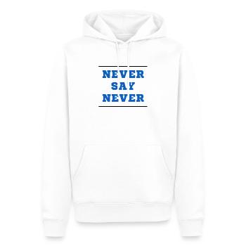 Never say Never - Männer Premium Bio Hoodie - Weiß - Vorne - Nico (187cm)