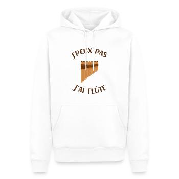 Flûte de pan humour flûtiste homme femme - Sweat à capuche Premium bio Homme - blanc - Devant - Nico (187cm)