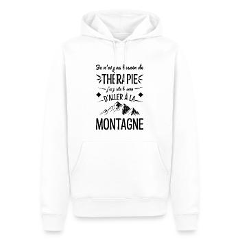 J'ai Juste Besoin D'aller à La Montagne Humour - Sweat à capuche Premium bio Homme - blanc - Devant - Nico (187cm)