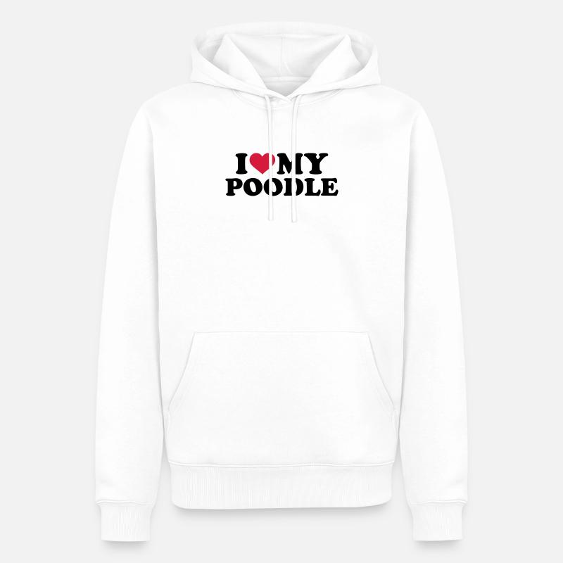 caniche - Sweat à capuche Premium bio Homme - blanc