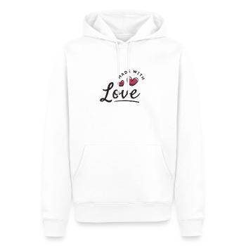 Made With Love - Männer Premium Bio Hoodie - Weiß - Vorne - Nico (187cm)