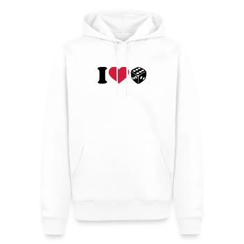 cube - Men’s Premium Organic Hoodie - white - Front - Nico (187cm)