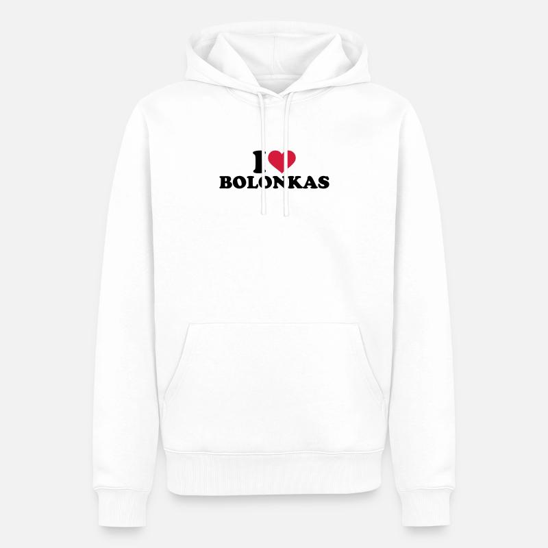 bolonka - Sweat à capuche Premium bio Homme - blanc