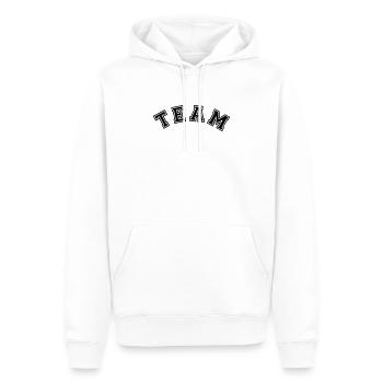 Team - Männer Premium Bio Hoodie - Weiß - Vorne - Nico (187cm)