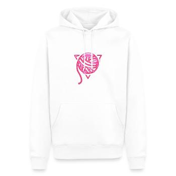 La pelote de laine - chewing-gum - Sweat à capuche Premium bio Homme - blanc - Devant - Nico (187cm)