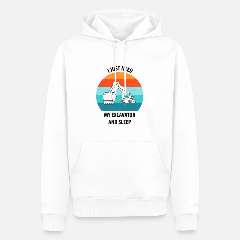 Bagger Baggerfahrer Baggerwagen - Männer Premium Bio Hoodie - Weiß