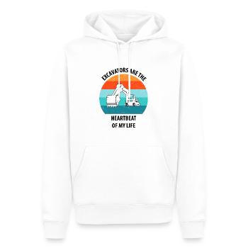 Excavatrice Excavatrice Conducteur Excavatrice Camion - Sweat à capuche Premium bio Homme - blanc - Devant - Nico (187cm)