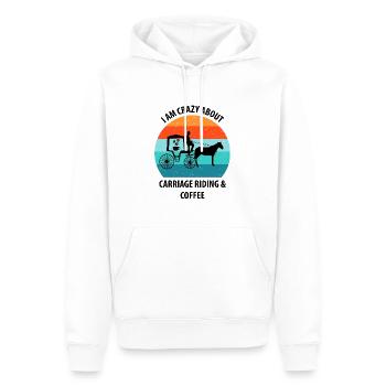 Cocher Calèche Calèche Café - Sweat à capuche Premium bio Homme - blanc - Devant - Nico (187cm)