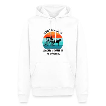 Coachman Carriage Horse-drawn carriage Coffee - Men’s Premium Organic Hoodie - white - Front - Nico (187cm)