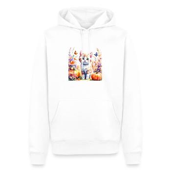 Herbstliches Wildblumenarrangement, mit Gat - Männer Premium Bio Hoodie - Weiß - Vorne - Nico (187cm)