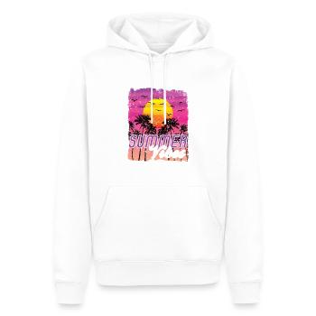Ambiance estivale Vintage Vacances Soleil d’été - Sweat à capuche Premium bio Homme - blanc - Devant - Nico (187cm)