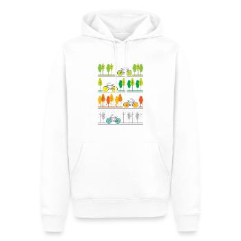 Radfahren durch die vier Jahreszeiten - Männer Premium Bio Hoodie - Weiß - Vorne - Nico (187cm)