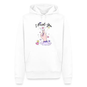 I Purple You. Kpop Finger Heart. Kpop Army Girl. - Men’s Premium Organic Hoodie - white - Front - Nico (187cm)