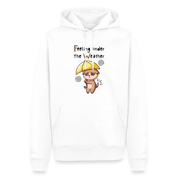 Feeling Under The Weather. Cat With Umbrella. - Men’s Premium Organic Hoodie - white - Front - Nico (187cm)