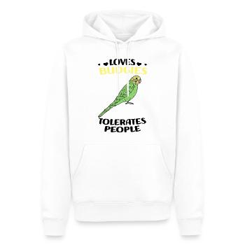 Perruche ondulée - Sweat à capuche Premium bio Homme - blanc - Devant - Nico (187cm)