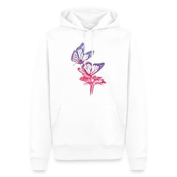 Monarch Butterfly Sketch Graphic Butterfly Lovers - Sweat à capuche Premium bio Homme - blanc - Devant - Nico (187cm)