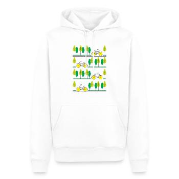 Radfahren durch den Sommer - Männer Premium Bio Hoodie - Weiß - Vorne - Nico (187cm)