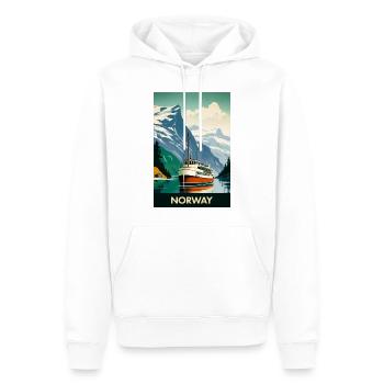 Vintage Norwegen Reiseplakat - Männer Premium Bio Hoodie - Weiß - Vorne - Nico (187cm)