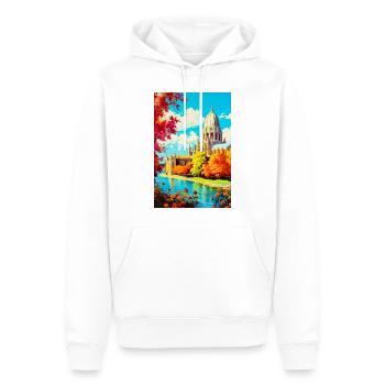 Vintage Oxford Reiseplakat - Männer Premium Bio Hoodie - Weiß - Vorne - Nico (187cm)