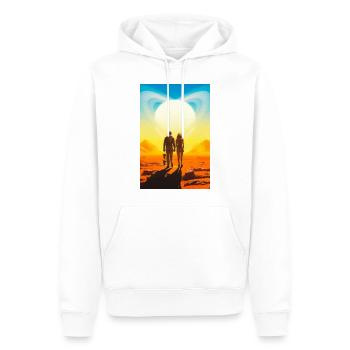 Saturn Love - Men’s Premium Organic Hoodie - white - Front - Nico (187cm)