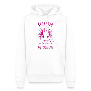 Yoga is my passion - Männer Premium Bio Hoodie - Weiß - Vorne - Nico (187cm)