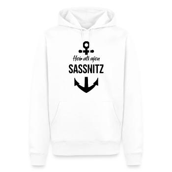 Sassnitz Heimathafen Insel Rügen MV - Männer Premium Bio Hoodie - Weiß - Vorne - Nico (187cm)