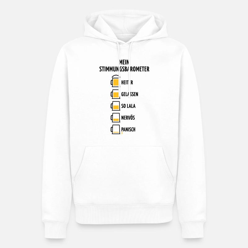 Mein Stimmungsbarometer (Bier / V1 / POS) - Männer Premium Bio Hoodie - Weiß