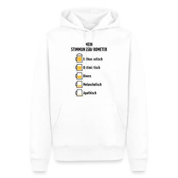 Mein Stimmungsbarometer (Bier / V3 / POS) - Männer Premium Bio Hoodie - Weiß - Vorne - Nico (187cm)