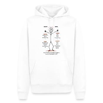 Emmas Welt der Entschlossenheit - Männer Premium Bio Hoodie - Weiß - Vorne - Nico (187cm)