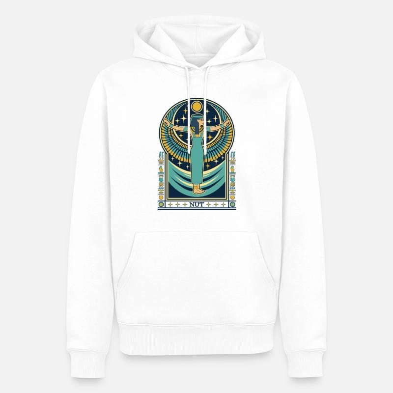NUT Déesse du Ciel - Sweat à capuche Premium bio Homme - blanc