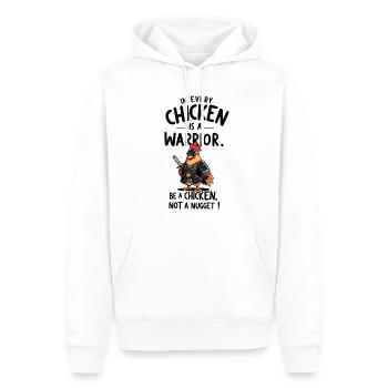 Huhn als Krieger - Männer Premium Bio Hoodie - Weiß - Vorne - Nico (187cm)
