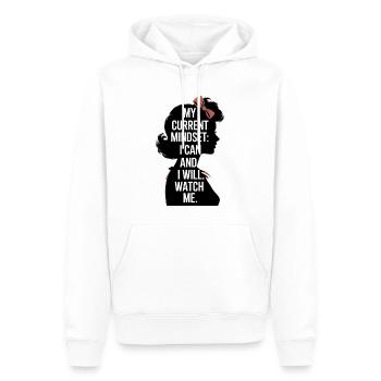 Motivations-Design „I Can and I Will“ - Männer Premium Bio Hoodie - Weiß - Vorne - Nico (187cm)