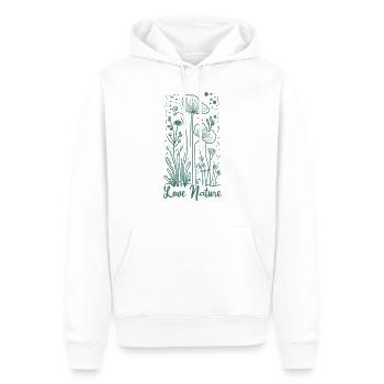 Aimez la nature - Sweat à capuche Premium bio Homme - blanc - Devant - Nico (187cm)