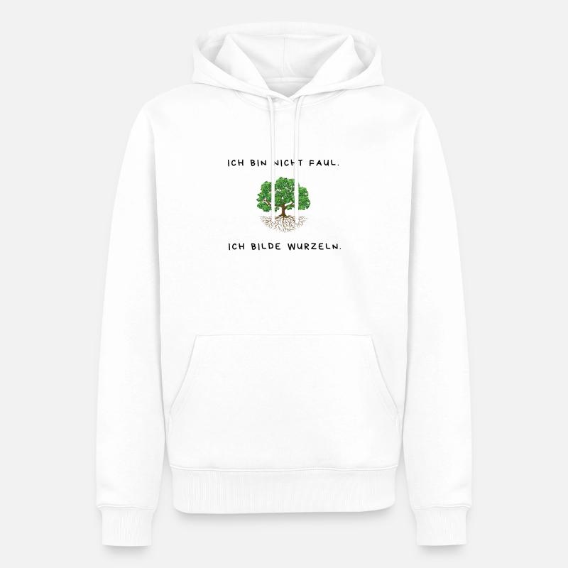 Ich bilde Wurzeln - Gartendesign - Männer Premium Bio Hoodie - Weiß