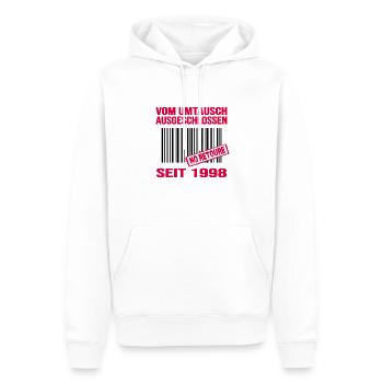 1998 geburtstag 24 jahre retro barcode no retoure - Männer Premium Bio Hoodie - Weiß - Vorne - Nico (187cm)