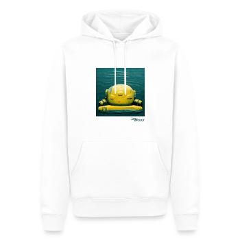 Süßer gelber Roboter, der auf Wasser ruht - Männer Premium Bio Hoodie - Weiß - Vorne - Nico (187cm)