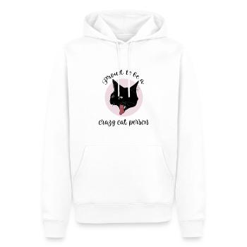 Verrücktes Katzenliebhabergeschenk für katzenverrückte Frau oder Mann - Männer Premium Bio Hoodie - Weiß - Vorne - Nico (187cm)
