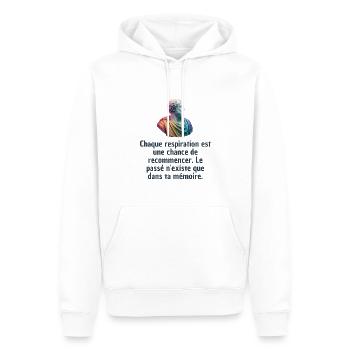 T-shirts Stoïcisme : L'inspiration à portée de soi - Sweat à capuche Premium bio Homme - blanc - Devant - Nico (187cm)