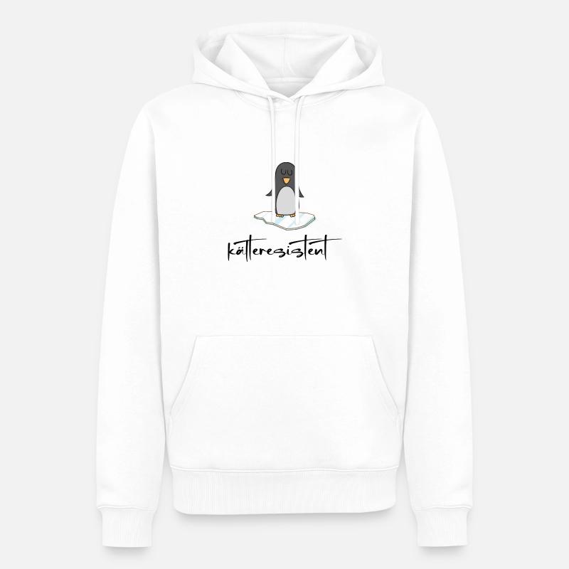 Eisbaden kälteresistenter Eisbader-Pinguin - Männer Premium Bio Hoodie - Weiß