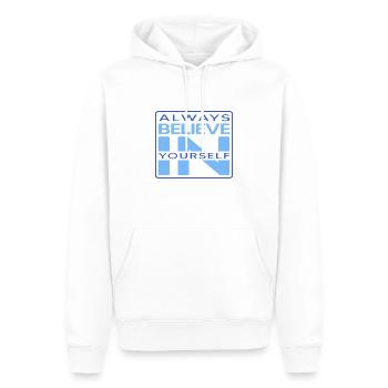 Un nageur hivernal « croit » à la motivation pour les bains de glace » - Sweat à capuche Premium bio Homme - blanc - Devant - Nico (187cm)