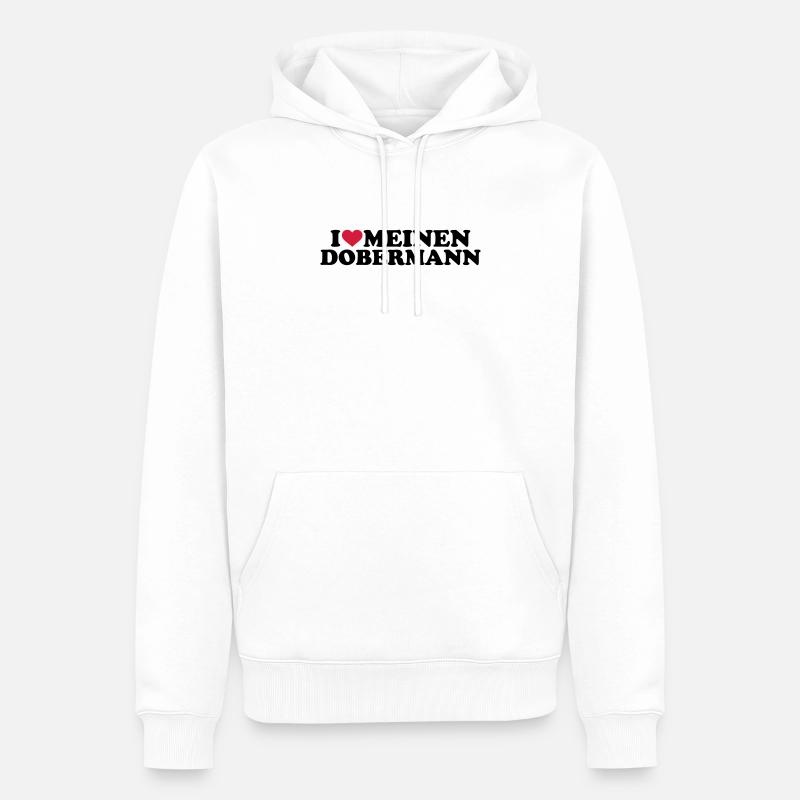 Dobermann - Männer Premium Bio Hoodie - Weiß