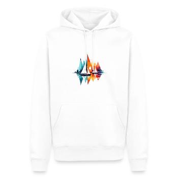 Navigation Mer Calme Tranquille Océan Plein air coloré - Sweat à capuche Premium bio Homme - blanc - Devant - Nico (187cm)