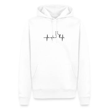 Mon coeur bat pour les chats - Sweat à capuche Premium bio Homme - blanc - Devant - Nico (187cm)