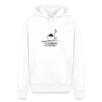 Floorball Unihockey FLOORBALL & COFFEE Floorballer - Sweat à capuche Premium bio Homme - blanc - Devant - Nico (187cm)