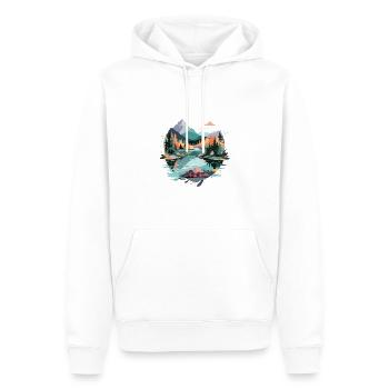 Ruhige Landschaft Ruhig Beschauliche Natur Im Freien - Männer Premium Bio Hoodie - Weiß - Vorne - Nico (187cm)