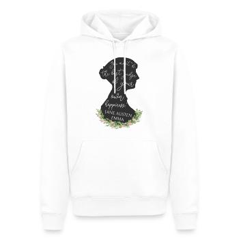 Emma Par Jane Austen Citation I - Jane Austen - Sweat à capuche Premium bio Homme - blanc - Devant - Nico (187cm)