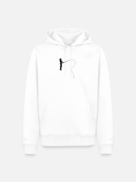 Angeln Frau Hobby - Männer Premium Bio Hoodie - Weiß