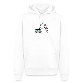 Camping de montagne - Sweat à capuche Premium bio Homme - blanc - Devant - Nico (187cm)